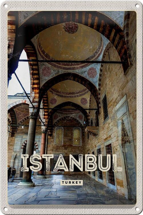 Blechschild Reise 20x30cm Retro Istanbul Turkey Moschee