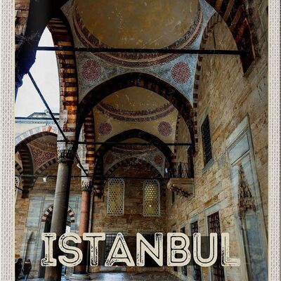 Targa in metallo da viaggio 20x30 cm Moschea retrò di Istanbul Turchia