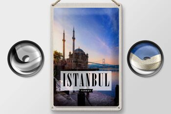 Panneau de voyage en étain, 20x30cm, Istanbul, turquie, mosquée, mer 2