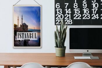 Panneau de voyage en étain, 20x30cm, Istanbul, turquie, mosquée, mer 3