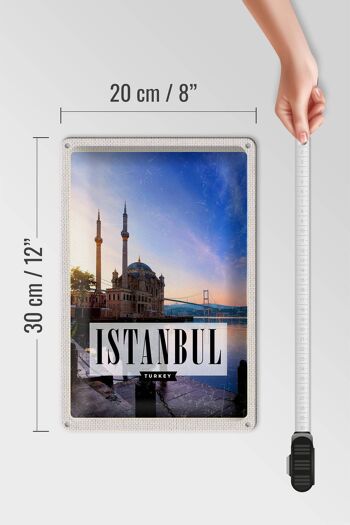 Panneau de voyage en étain, 20x30cm, Istanbul, turquie, mosquée, mer 4