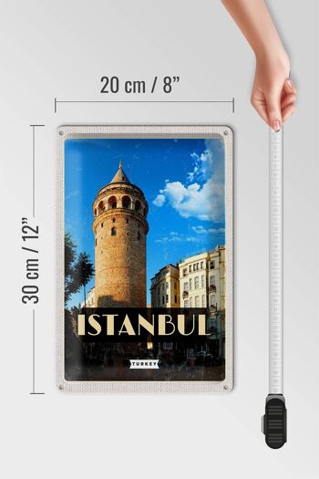 Panneau de voyage en étain, 20x30cm, rétro, Istanbul, turquie, tour de Galata 4