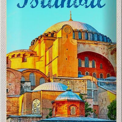 Tin sign travel 20x30cm Istanbul Turkey picture holiday