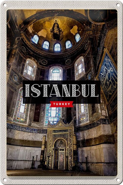Blechschild Reise 20x30cm Istanbul Turkey Moschee Reiseziel