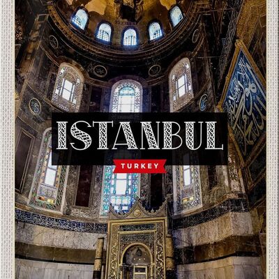 Targa in metallo da viaggio 20x30 cm Istanbul Turchia Moschea Destinazione di viaggio