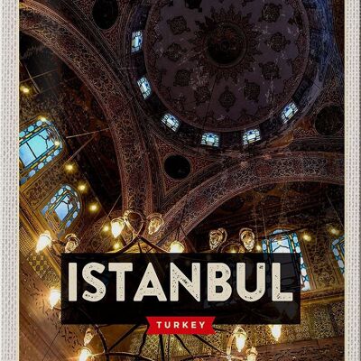Panneau de voyage rétro en étain, 20x30cm, Istanbul, turquie, grand marché