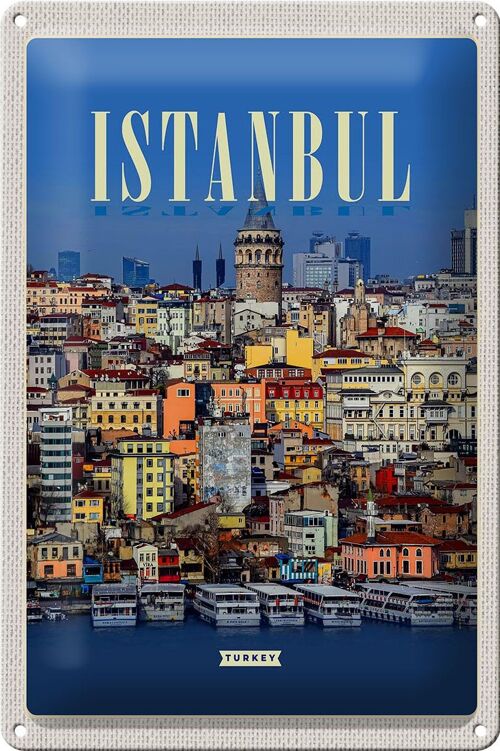 Blechschild Reise 20x30cm Istanbul Turkey City Guide