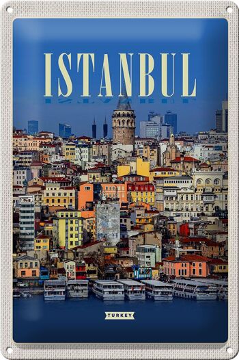 Panneau en étain voyage 20x30cm, Guide de la ville d'istanbul turquie 1