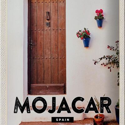 Metal sign travel 20x30cm Mojacar Spain Spain wooden door