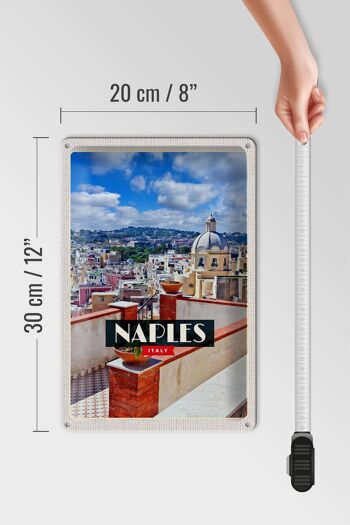 Signe en étain voyage 20x30cm Naples italie Naples Panorama ciel 4