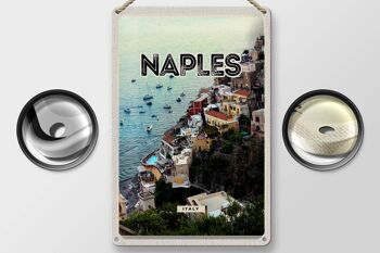 Signe en étain voyage 20x30cm Naples Italie Naples Italie Panorama 2