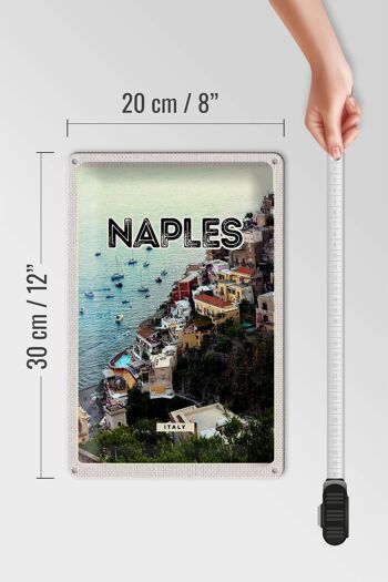 Signe en étain voyage 20x30cm Naples Italie Naples Italie Panorama 4