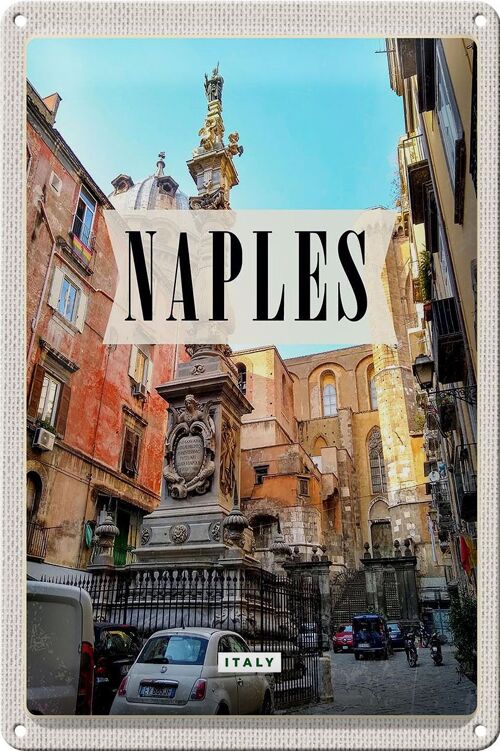 Blechschild Reise 20x30cm Naples Italy Neapel Italien Architektur