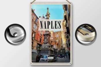 Signe en étain voyage 20x30cm, Naples, italie, Architecture de Naples, italie 2