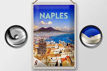 Signe en étain voyage 20x30cm rétro Naples italie Naples Panorama mer 2