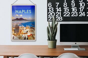 Signe en étain voyage 20x30cm rétro Naples italie Naples Panorama mer 3