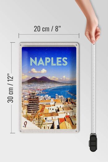 Signe en étain voyage 20x30cm rétro Naples italie Naples Panorama mer 4