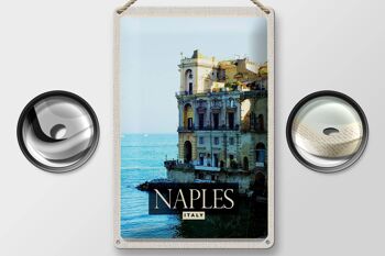 Signe en étain voyage 20x30cm Naples Italie Naples Panorama Mer 2