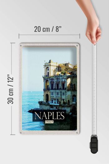 Signe en étain voyage 20x30cm Naples Italie Naples Panorama Mer 4