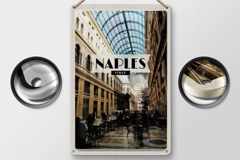 Plaque en étain voyage 20x30cm Naples Italie Naples Galleria 2