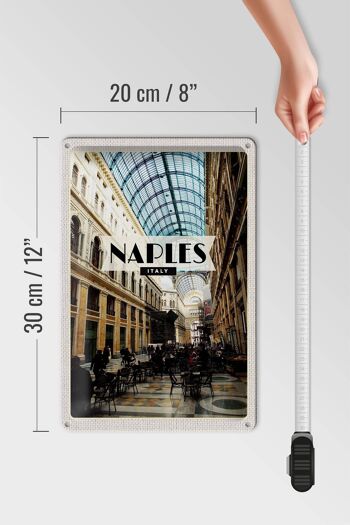 Plaque en étain voyage 20x30cm Naples Italie Naples Galleria 4