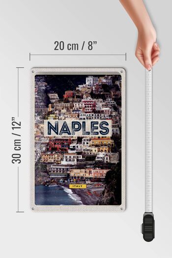 Plaque en étain voyage 20x30cm, Naples, italie, guide de la ville et de la mer 4