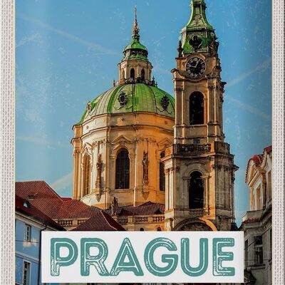 Blechschild Reise 20x30cm Prague St. Nikolaus Kirche Kostel