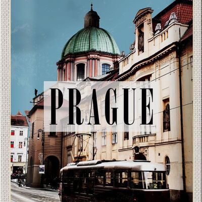 Cartel de chapa viaje 20x30cm Praga Tranvía de Praga República Checa