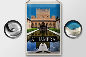 Signe en étain voyage 20x30cm rétro Alhambra espagne espagne 2