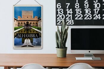 Signe en étain voyage 20x30cm rétro Alhambra espagne espagne 3