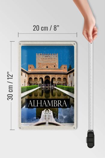 Signe en étain voyage 20x30cm rétro Alhambra espagne espagne 4