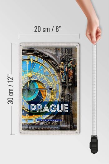 Plaque en tôle de voyage 20x30cm, horloge de la mairie de Prague, République tchèque 4