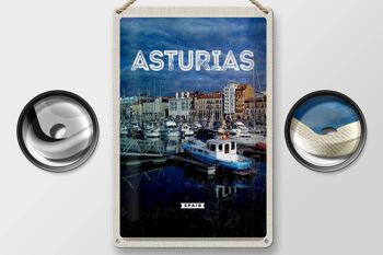 Plaque en tôle voyage 20x30cm Asturies Espagne marina 2
