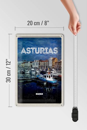 Plaque en tôle voyage 20x30cm Asturies Espagne marina 4