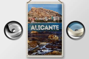 Signe en étain voyage 20x30cm Alicante espagne vacances à la mer 2