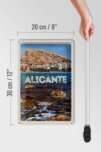 Signe en étain voyage 20x30cm Alicante espagne vacances à la mer 4