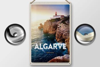 Signe en étain voyage 20x30cm, Algarve Portugal falaises vacances en mer 2