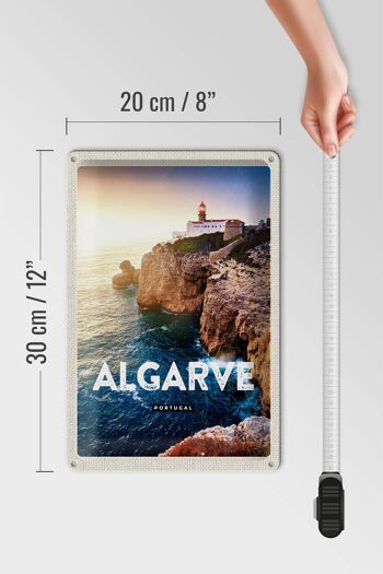 Signe en étain voyage 20x30cm, Algarve Portugal falaises vacances en mer 4