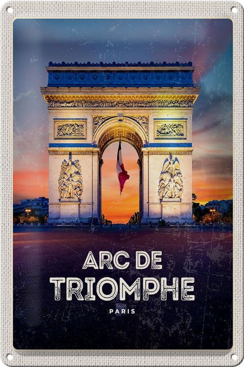 Blechschild Reise 20x30cm Arc de Triomphe Paris Denkmal