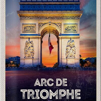 Cartel de chapa viaje 20x30cm Monumento al Arco del Triunfo de París