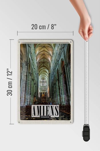 Plaque en tôle voyage 20x30cm Cathédrale d'Amiens France 4