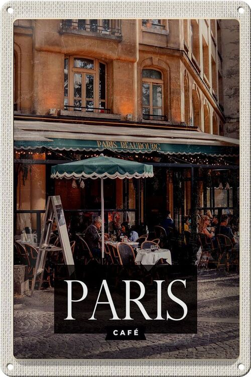 Blechschild Reise 20x30cm Paris Cafe Restaurant