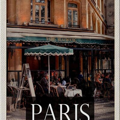 Cartel de chapa Travel 20x30cm Paris Cafe Restaurant