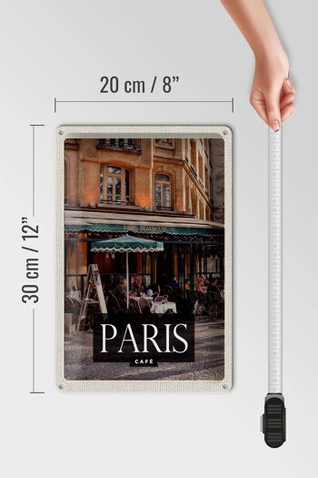 Plaque en étain voyage 20x30cm, Paris café Restaurant 4