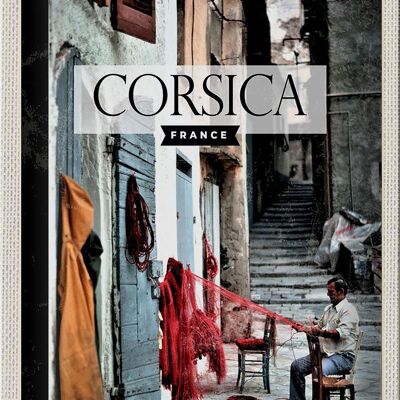 Tin sign travel 20x30cm Corsica France Mediterranean holiday