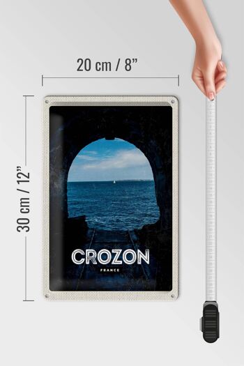 Plaque en tôle voyage 20x30cm rétro Crozon France vacances à la mer 4