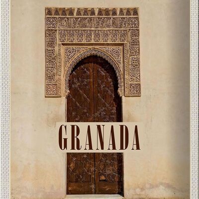 Targa in metallo da viaggio 20x30 cm Poster turistico Granada Spagna