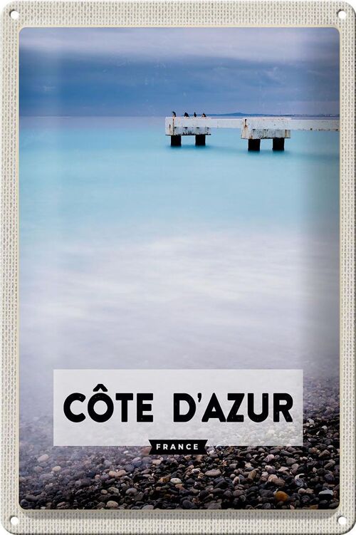 Blechschild Reise 20x30cm cote d'azur France Meer Urlaub