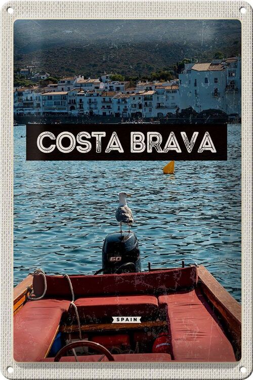 Blechschild Reise 20x30cm Retro Costa Brava Spain Meer Urlaub