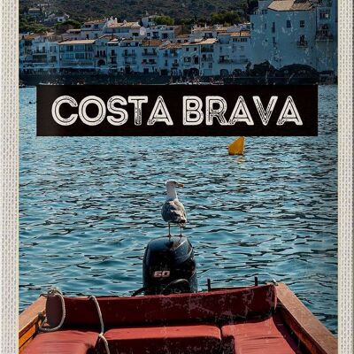 Cartel de chapa de viaje, 20x30cm, Retro, Costa Brava, España, vacaciones en el mar